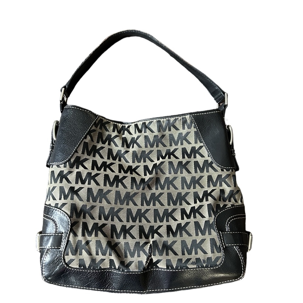Michael Kors Black and Tan Shoulder Bag